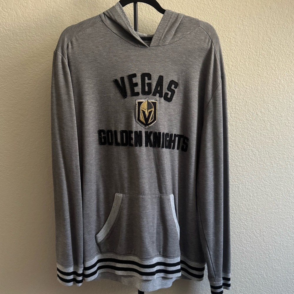 Fanatics Vegas Golden Knights Gray Crewneck Hoodie with Team Crest